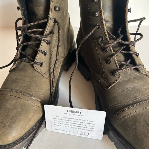Thursday Men's Dark Olive Brown Leather Boots - Picture 16 of 16